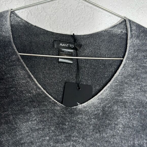 NWT Avant Toi Sloan Soft V-Neck Pullover In Charcoal Husky Small - Picture 4 of 13